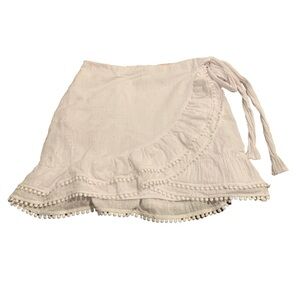 Showpo Women’s White Swiss Dot Mini Wrap Skirt Size 2